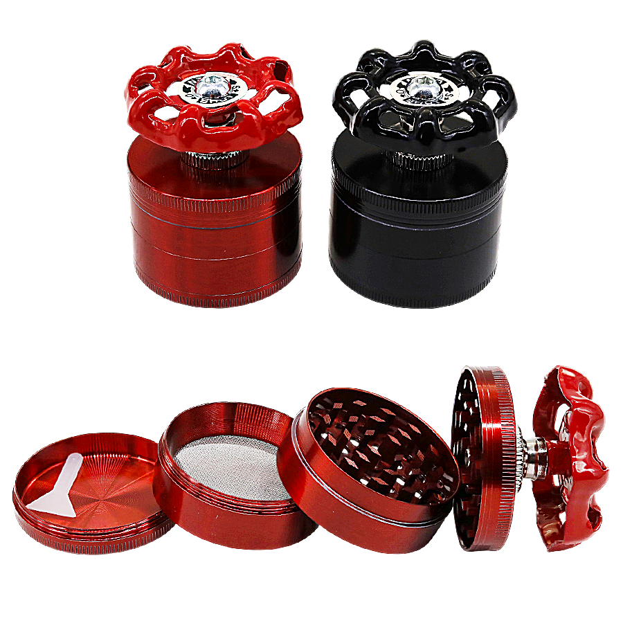 Crushers Tap Shaped Matte Metallic 4 Part Grinder | 50mm | (GR729) | Assorted Colors product image